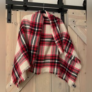 Express Red and Black Plaid Blanket Scarf